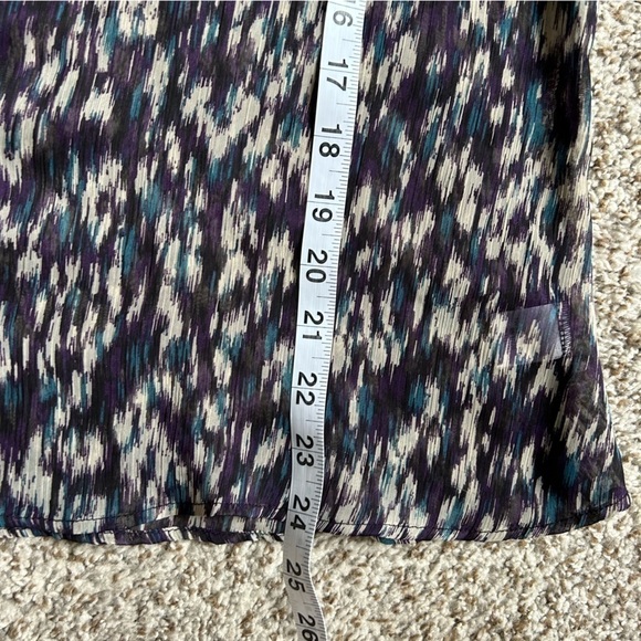 🦋 Converse One Star Purple Cream Button Down Short Sleeve Sheer Blouse Medium - Picture 6 of 6